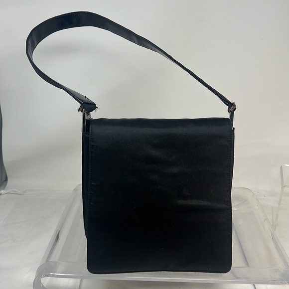 Vintage 1990’s Gucci Satin and Leather Shoulder Bag - Picture 7 of 16